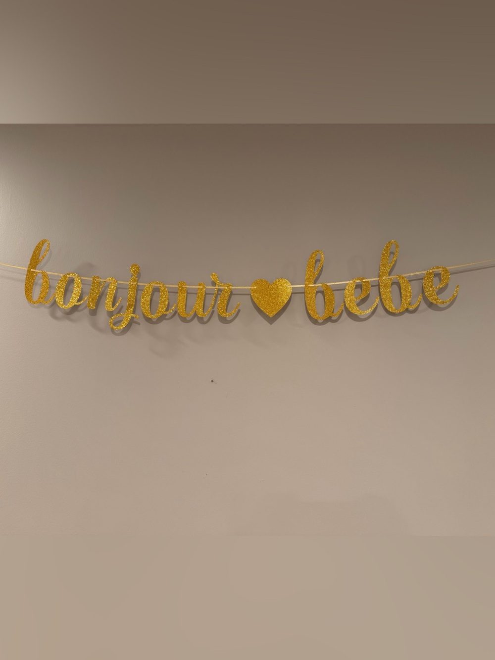 Bonjour Bebe Gold Glitter Banner